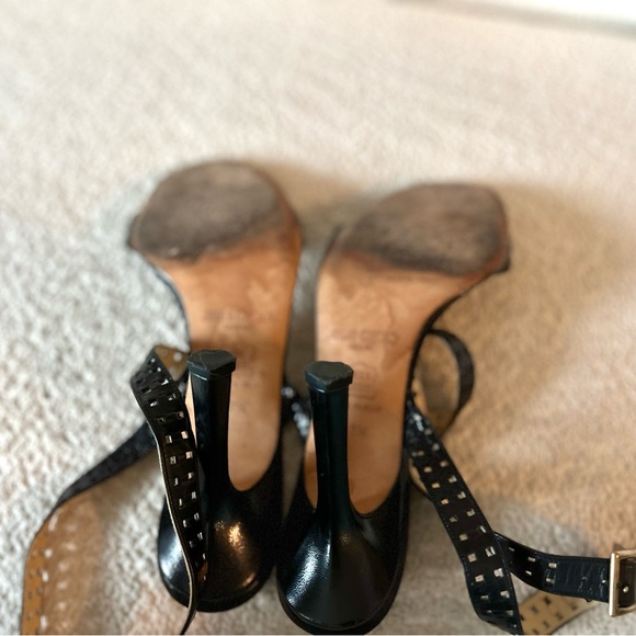 Jimmy Choo Black Eyelet Strappy Heeled Sandals - Picture 5 of 5